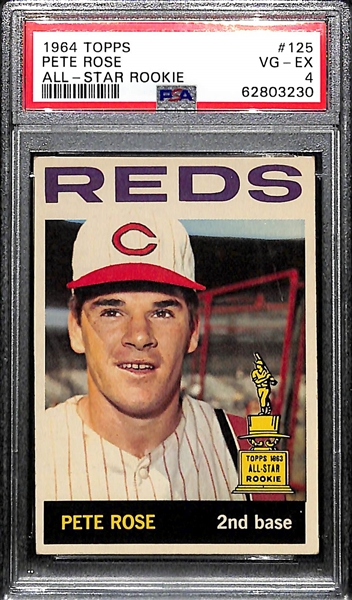 1964 Topps Pete Rose (2nd Year Card) All -Star Rookie #125 Graded PSA 4